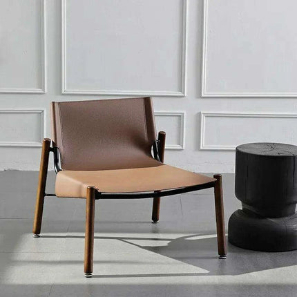 Designer Light Luxury Saddle Leather Lounge Chair - Très Elite