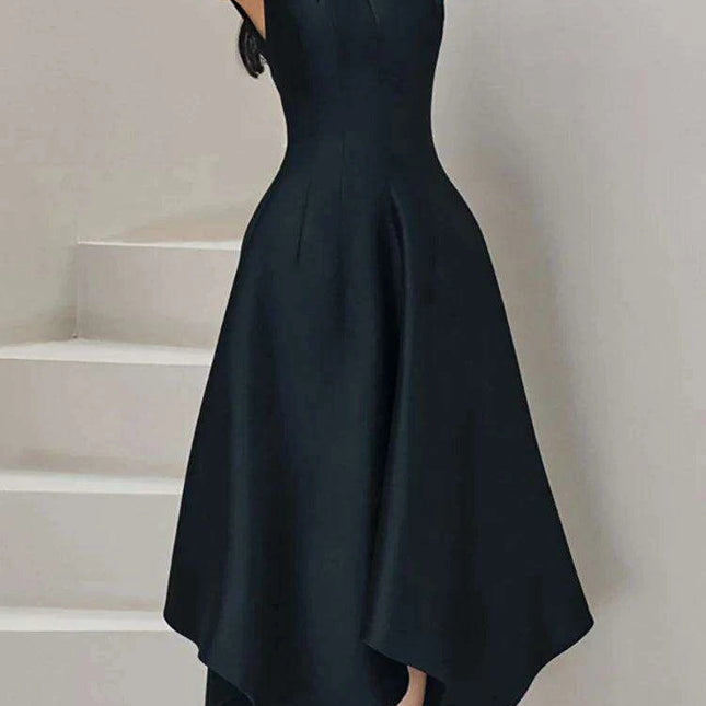 Diamond Bow Irregular High Waist Sleeveless Evening Dress for Women