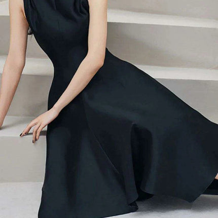 Diamond Bow Irregular High Waist Sleeveless Evening Dress for Women - Très Elite