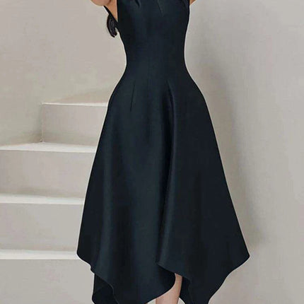 Diamond Bow Irregular High Waist Sleeveless Evening Dress for Women