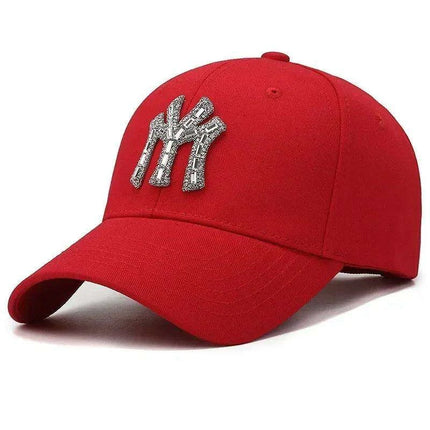 Diamond-Embellished Cotton Baseball Cap with Adjustable Fit - Très Elite
