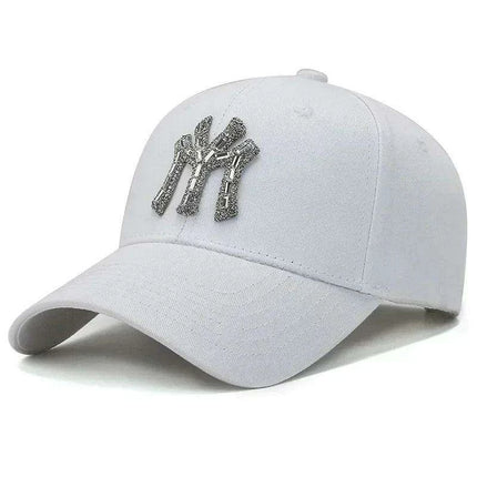 Diamond-Embellished Cotton Baseball Cap with Adjustable Fit - Très Elite
