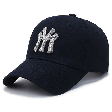 Diamond-Embellished Cotton Baseball Cap with Adjustable Fit - Très Elite