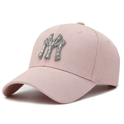 Diamond-Embellished Cotton Baseball Cap with Adjustable Fit - Très Elite