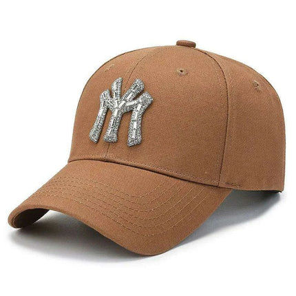Diamond-Embellished Cotton Baseball Cap with Adjustable Fit - Très Elite