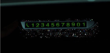 Diamond Encrusted Temporary Parking Sign With Luminous Numbers 13.5 cm - Très Elite