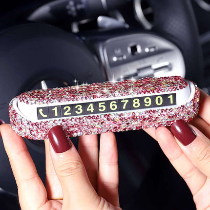 Diamond-Encrusted Temporary Parking Plate Car Emergency Parking Number Plate- Très Elite- Très Elite