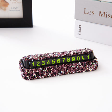 Diamond-Encrusted Temporary Parking Plate Car Emergency Parking Number Plate- Très Elite- Très Elite