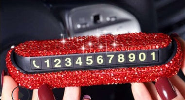 Diamond-Encrusted Temporary Parking Plate Car Emergency Parking Number Plate- Très Elite- Très Elite