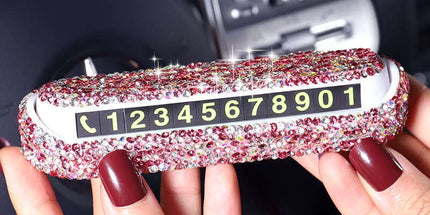 Diamond-Encrusted Temporary Parking Plate Car Emergency Parking Number Plate