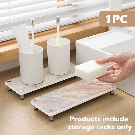 Diatomaceous Earth Quick-Dry Sink Organizer with Stainless Steel Supports - Très Elite