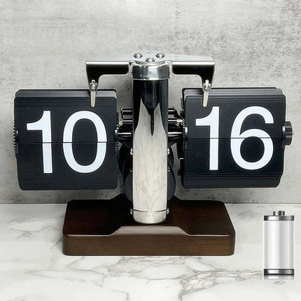 Digital Flip Clock with Automatic Page Turning - Stylish Home Décor with Battery Included - Très Elite