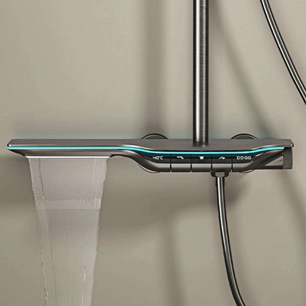 Digital Luxury Brass Gunmetal LED Shower System with Dual Control Faucet - Très Elite