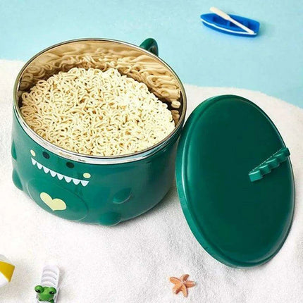 Dino-Themed Stainless Steel Lunch Bowl Set - Fun Meal Container for Kids - Très Elite