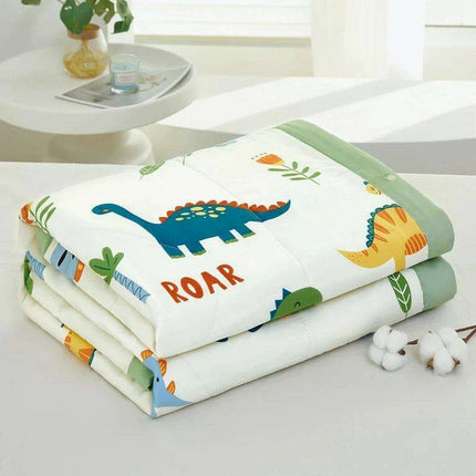 Dinosaur Delight Summer Quilt for Kids - Fun Floral Patterns for Boys' Room Decor - Très Elite