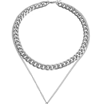 Double-Layer Mother-of-Pearl Pendant Necklace – Modern Rectangular Design