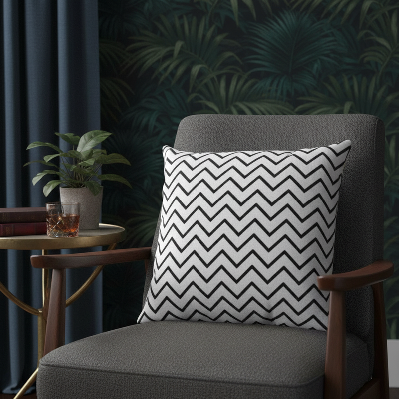 Double-Sided Black Stripes and Chevron Pillowcase for Chic Home Accents - Très Elite