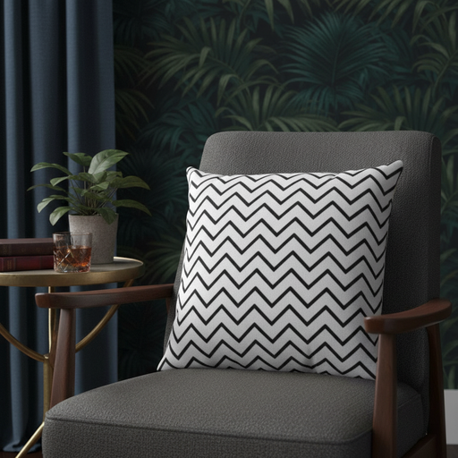 Double-Sided Black Stripes and Chevron Pillowcase for Chic Home Accents - Très Elite
