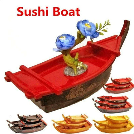 Dragon Boat Sashimi Presentation Tray - Premium ABS with Dry Ice for Authentic Japanese Dining Experience - Très Elite
