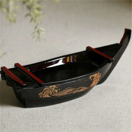 Dragon Boat Sashimi Presentation Tray - Premium ABS with Dry Ice for Authentic Japanese Dining Experience - Très Elite