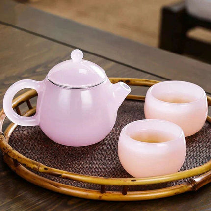 Dragon Egg Inspired Green Jade Glass Tea Infuser Pot - Elegant Petite Teapot for Brewing Green Tea - Très Elite