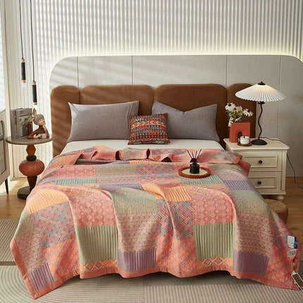 Dreamy Cotton Jacquard Blanket Set - Perfect All-Season Comfort and Style- Très Elite- Très Elite