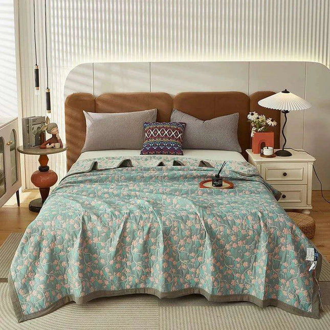 Dreamy Cotton Jacquard Blanket Set - Perfect All-Season Comfort and Style
