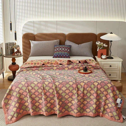 Dreamy Cotton Jacquard Blanket Set - Perfect All-Season Comfort and Style - Très Elite