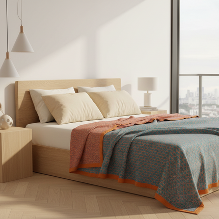 Dreamy Cotton Jacquard Blanket Set - Perfect All-Season Comfort and Style - Très Elite