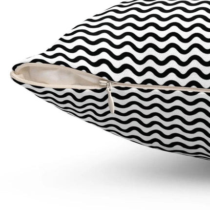 Dual-Design Elegant Black & White Cushion Cover by Elite Maison d'Elite