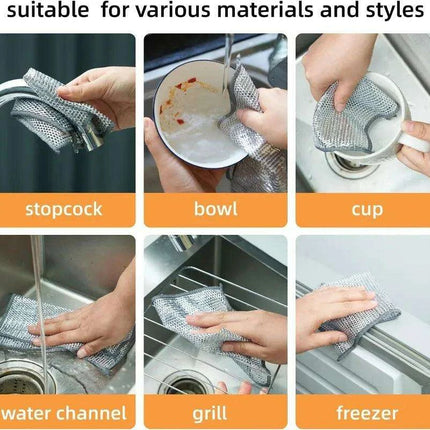 Dual-Function Steel Wire Cleaning Cloths for Ultimate Home and Kitchen Care - Très Elite