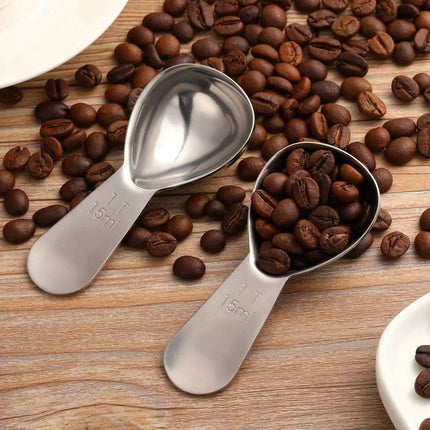 Dual Pack Stainless Steel Coffee & Tea Measuring Spoons - 15/30ML Kitchen Utensils - Très Elite