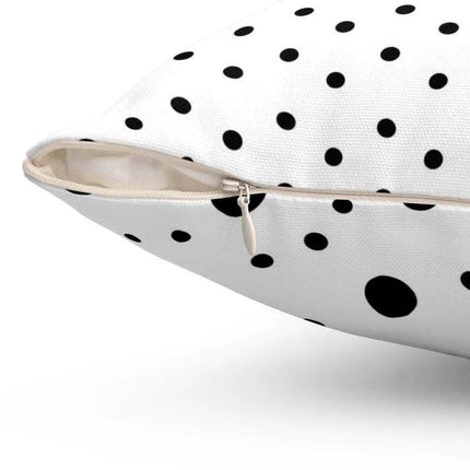 Dual-Sided Black and White Polka Dot Decorative Cushion Cover