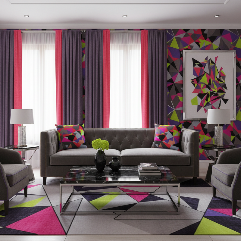 Dual-Sided Contemporary Geometric Pillow Cover by Maison d'Elite - Très Elite