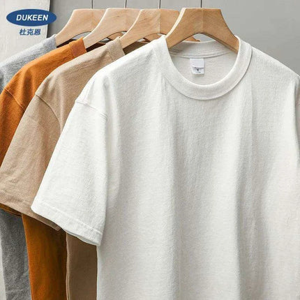 Dukeen Unisex 11.2oz Heavyweight Cotton Crewneck T-Shirt - Durable Solid Color Short Sleeve Essential - Très Elite