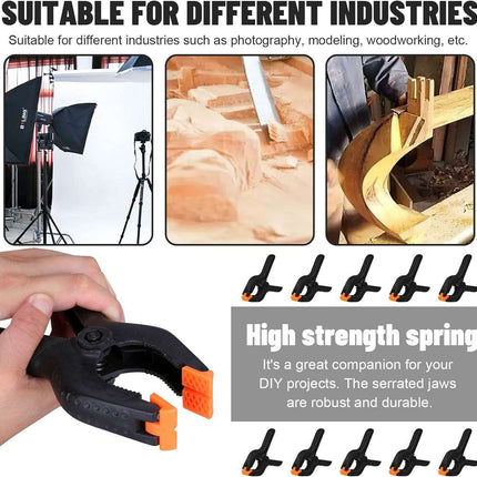 Durable 6-Piece Plastic Spring Clamp Set for Woodworking and DIY Tasks