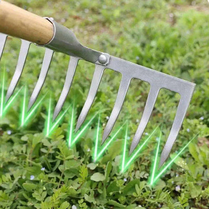 Durable Carbon Steel Gardening Rake Set for Effective Soil Preparation and Weeding - Très Elite