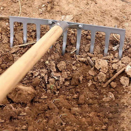 Durable Carbon Steel Gardening Rake Set for Effective Soil Preparation and Weeding - Très Elite