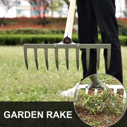 Durable Carbon Steel Gardening Rake Set for Effective Soil Preparation and Weeding - Très Elite
