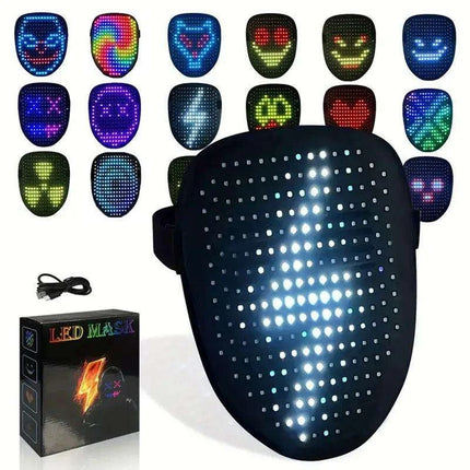 Dynamic LED Glow Mask with 50 Dazzling Patterns for Festive Fun - Très Elite