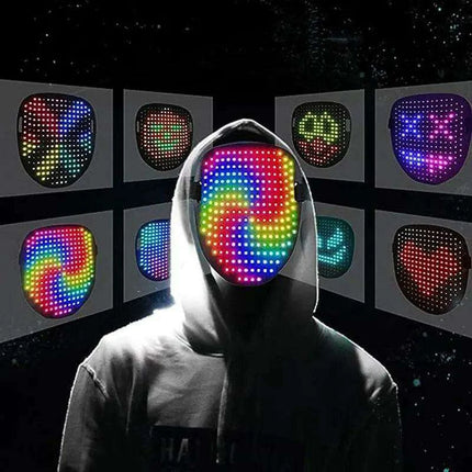 Dynamic LED Glow Mask with 50 Dazzling Patterns for Festive Fun - Très Elite