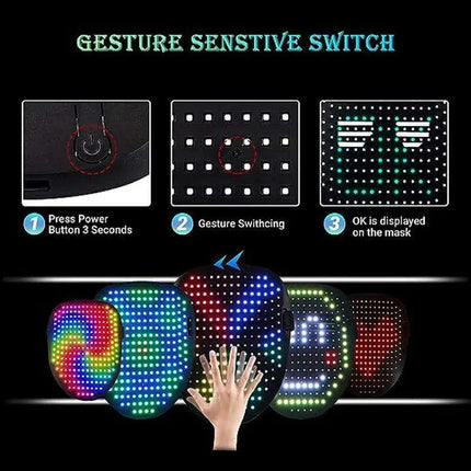 Dynamic LED Glow Mask with 50 Dazzling Patterns for Festive Fun - Très Elite