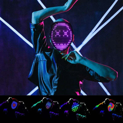 Dynamic LED Glow Mask with 50 Dazzling Patterns for Festive Fun - Très Elite