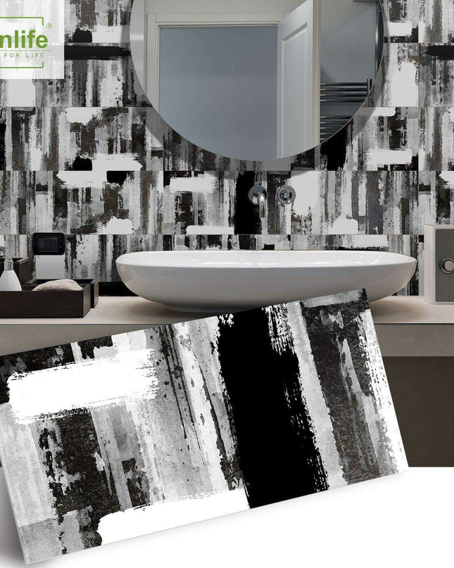 Elevate Your Home Decor with Waterproof Black and Grey Brick Style PVC Wall Decals