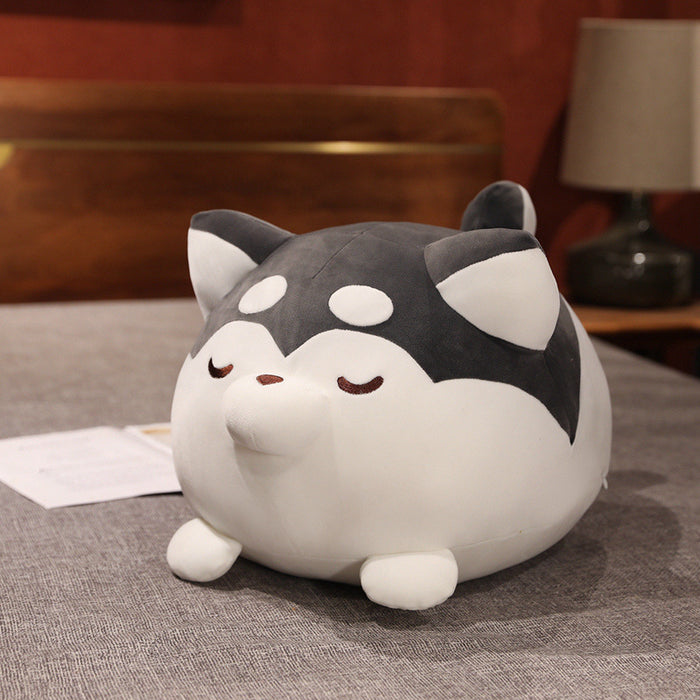 Lazy Husky and Fat Shiba Inu Plush Pillow - Luxuriously Soft and Adorably Chubby