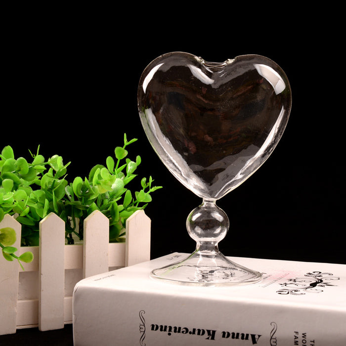 Opulent Enchanté Crystal Love Vase - Elegant Floral Hydroponic Showcase