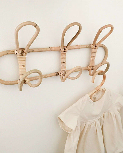 Whimsical Rattan Wall Hooks for Playful Kids' Rooms