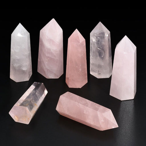 Rose Quartz Crystal Point: Handcrafted Pink Elegance for Positive Energy