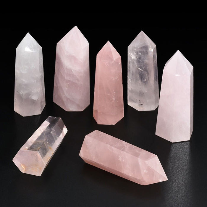Elevate Your Home Decor with Handcrafted Pink Rose Quartz Crystal Point