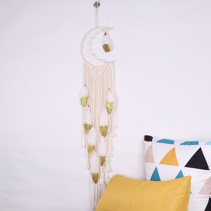Handwoven Cotton Tassel Tapestry Wall Art for Elegant Living Spaces